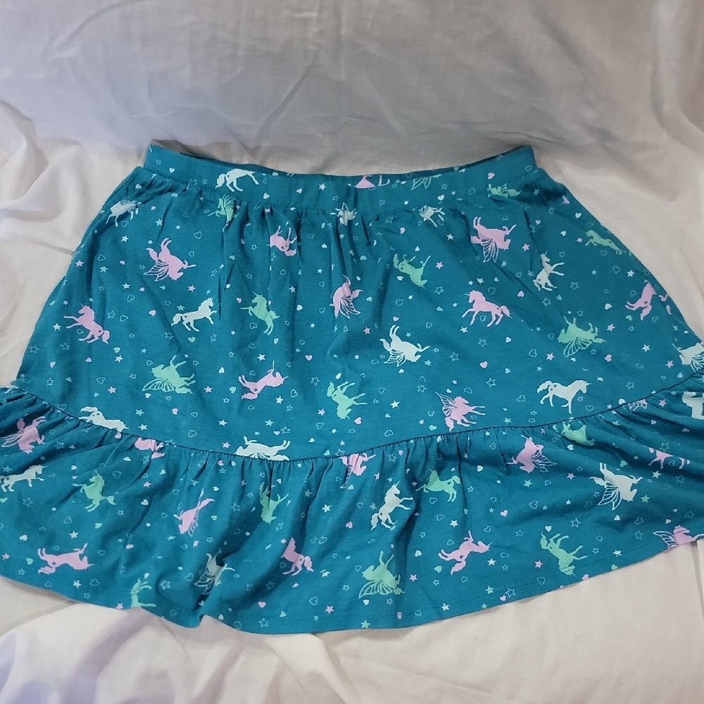 Lands' End Blue Bubble Skirt with Ruffled Style